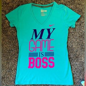 Nike Dri Fit Womens XS Top V- Neck Short Sleeves